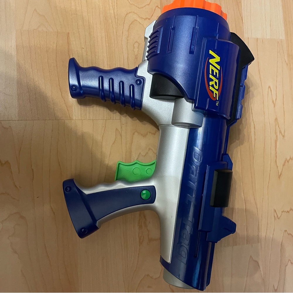 Nerf Dart Tag Blaster - Blue, Green, and Silver